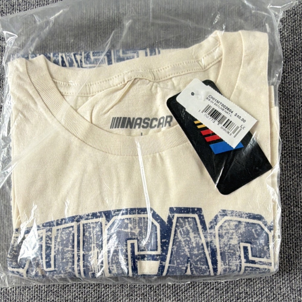 Chicago Street Race Weekend 2024 NASCAR Beige Blue Shirt Size L